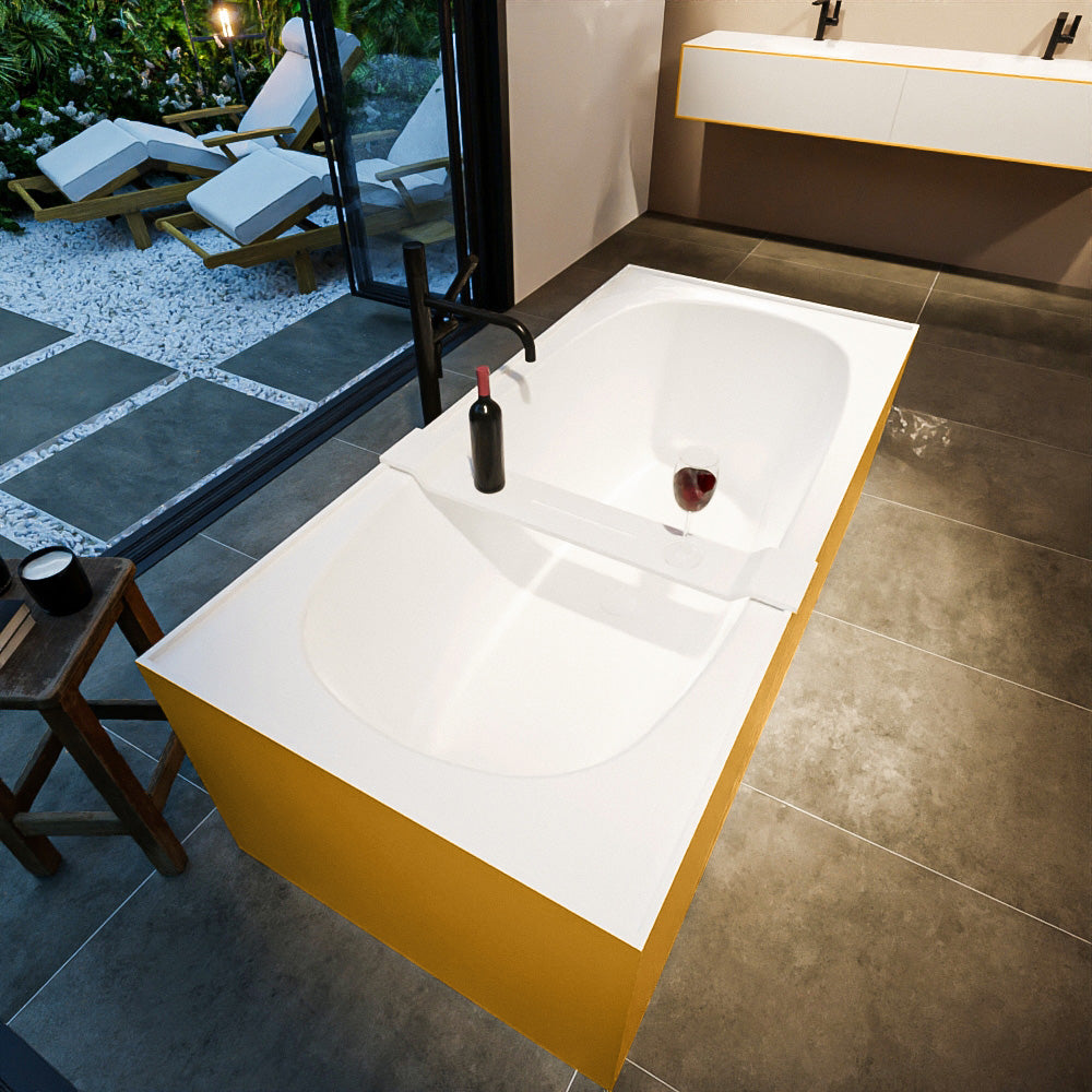 MONDIAZ FREEZE vrijstaand bad 180x85cm kleur Ocher / Talc