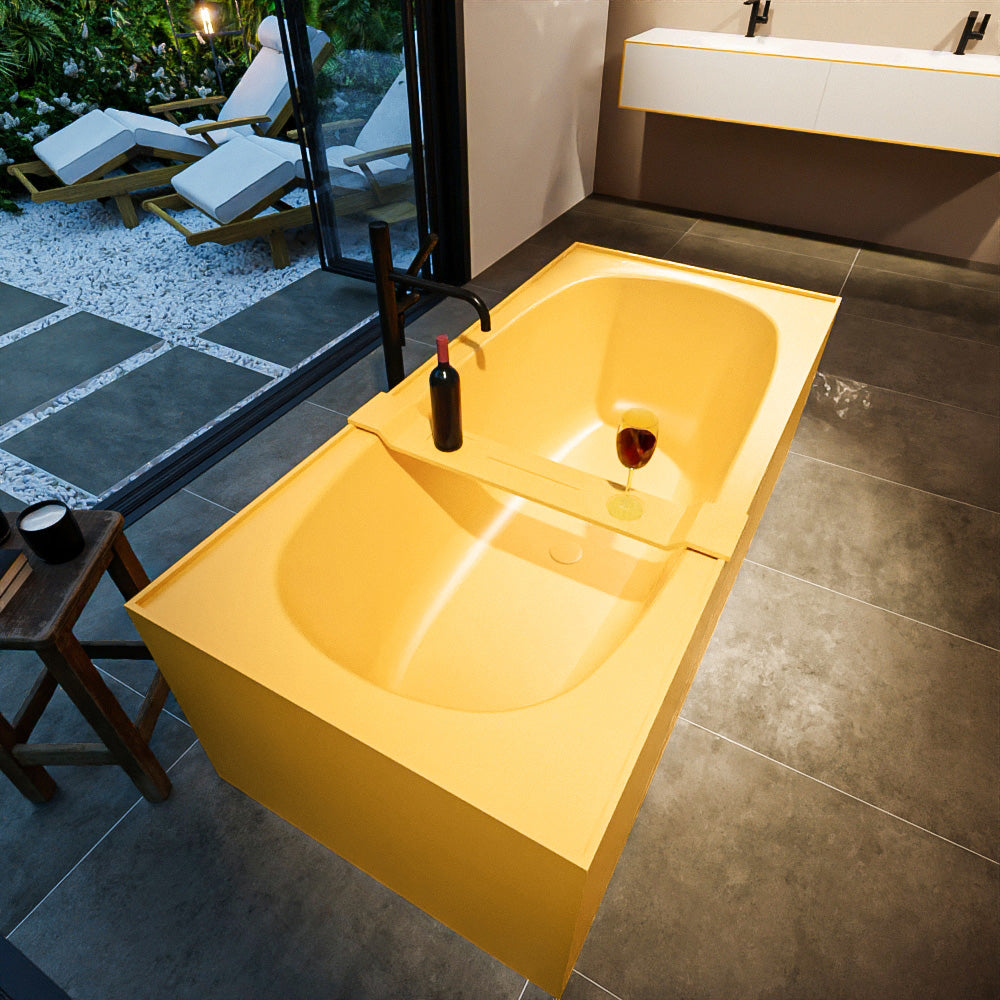 MONDIAZ FREEZE vrijstaand bad 180x85cm kleur Ocher / Ocher