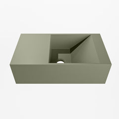 MONDIAZ TYNE 40cm fontein solid surface kleur Army. Positie wastafel links