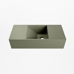 MONDIAZ TYNE 50cm fontein solid surface kleur Army. Positie wastafel rechts