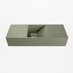 MONDIAZ TYNE 60cm fontein solid surface kleur Army. Positie wastafel midden