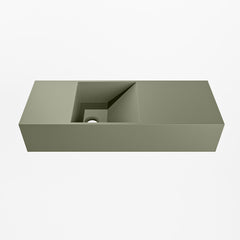 MONDIAZ TYNE 60cm fontein solid surface kleur Army. Positie wastafel links