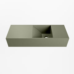 MONDIAZ TYNE 60cm fontein solid surface kleur Army. Positie wastafel rechts