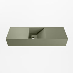 MONDIAZ TYNE 70cm fontein solid surface kleur Army. Positie wastafel midden