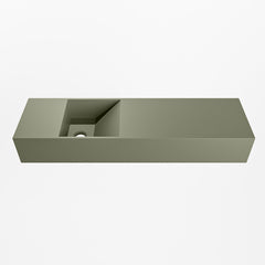MONDIAZ TYNE 80cm fontein solid surface kleur Army. Positie wastafel links