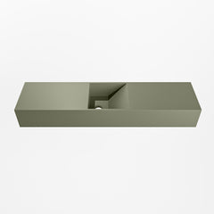 MONDIAZ TYNE 90cm fontein solid surface kleur Army. Positie wastafel midden