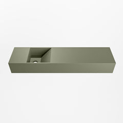MONDIAZ TYNE 90cm fontein solid surface kleur Army. Positie wastafel links