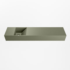 MONDIAZ TYNE 100cm fontein solid surface kleur Army. Positie wastafel links
