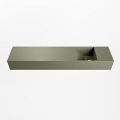 MONDIAZ TYNE 100cm fontein solid surface kleur Army. Positie wastafel rechts