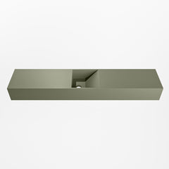MONDIAZ TYNE 110cm fontein solid surface kleur Army. Positie wastafel midden