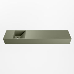 MONDIAZ TYNE 110cm fontein solid surface kleur Army. Positie wastafel links