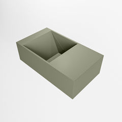 MONDIAZ TYNE 40cm fontein solid surface kleur Army. Positie wastafel rechts
