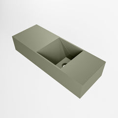 MONDIAZ TYNE 60cm fontein solid surface kleur Army. Positie wastafel rechts