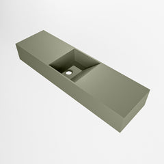 MONDIAZ TYNE 80cm fontein solid surface kleur Army. Positie wastafel midden