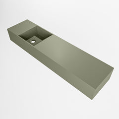 MONDIAZ TYNE 90cm fontein solid surface kleur Army. Positie wastafel links