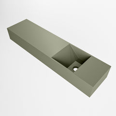 MONDIAZ TYNE 90cm fontein solid surface kleur Army. Positie wastafel rechts