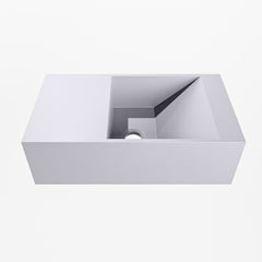 MONDIAZ TYNE 40cm fontein solid surface kleur Cale. Positie wastafel links