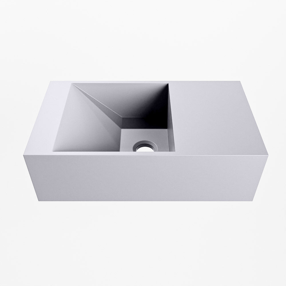 MONDIAZ TYNE 40cm fontein solid surface kleur Cale. Positie wastafel rechts