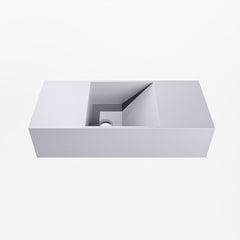 MONDIAZ TYNE 50cm fontein solid surface kleur Cale. Positie wastafel links