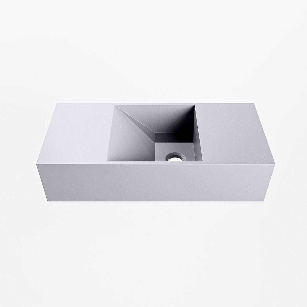 MONDIAZ TYNE 50cm fontein solid surface kleur Cale. Positie wastafel rechts