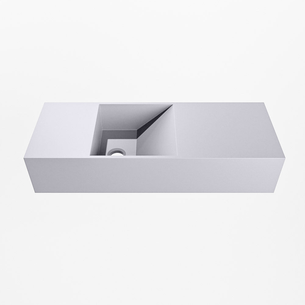 MONDIAZ TYNE 60cm fontein solid surface kleur Cale. Positie wastafel links