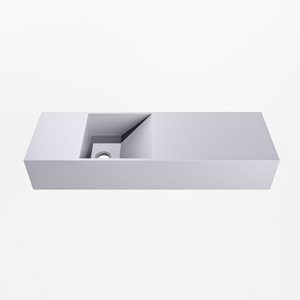 MONDIAZ TYNE 70cm fontein solid surface kleur Cale. Positie wastafel links