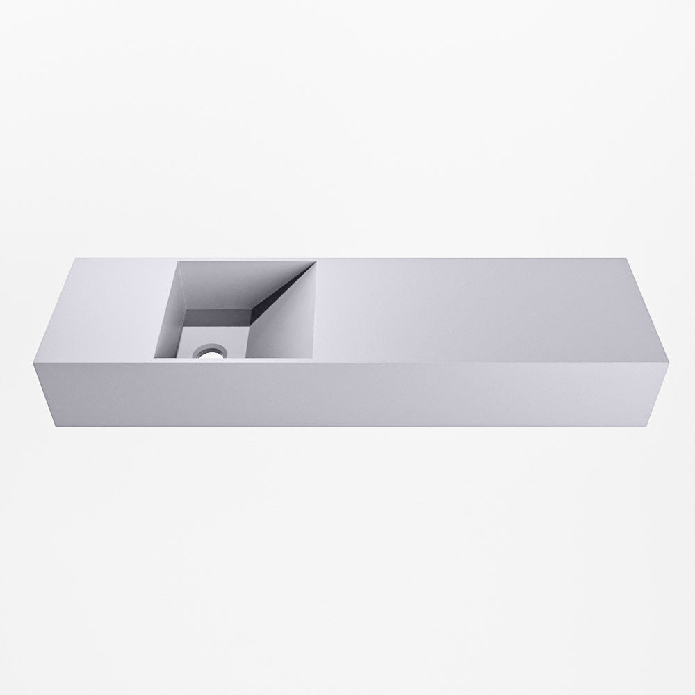 MONDIAZ TYNE 80cm fontein solid surface kleur Cale. Positie wastafel links