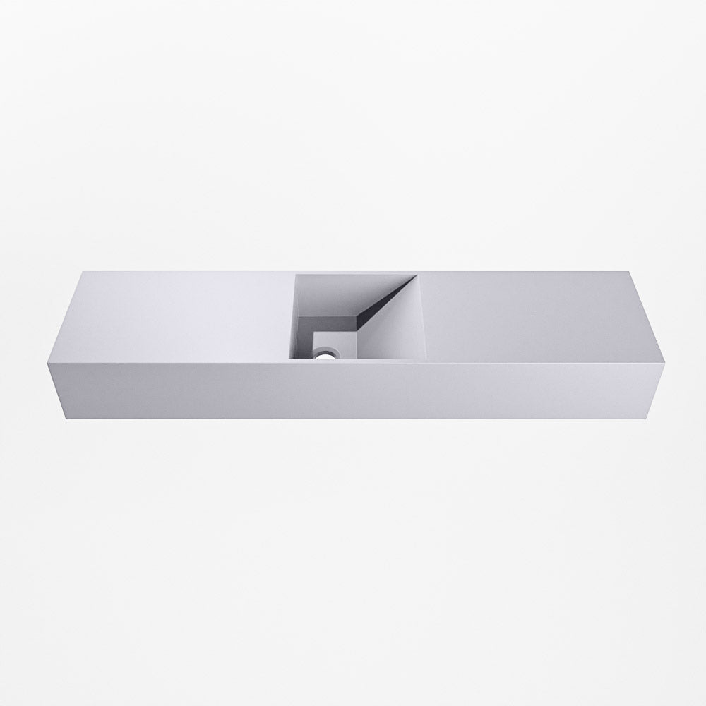 MONDIAZ TYNE 90cm fontein solid surface kleur Cale. Positie wastafel midden