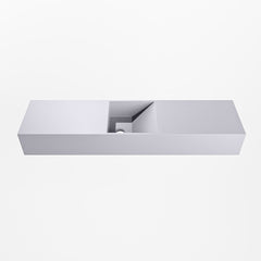 MONDIAZ TYNE 90cm fontein solid surface kleur Cale. Positie wastafel midden
