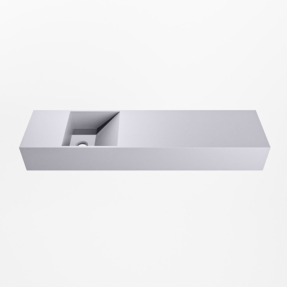 MONDIAZ TYNE 90cm fontein solid surface kleur Cale. Positie wastafel links