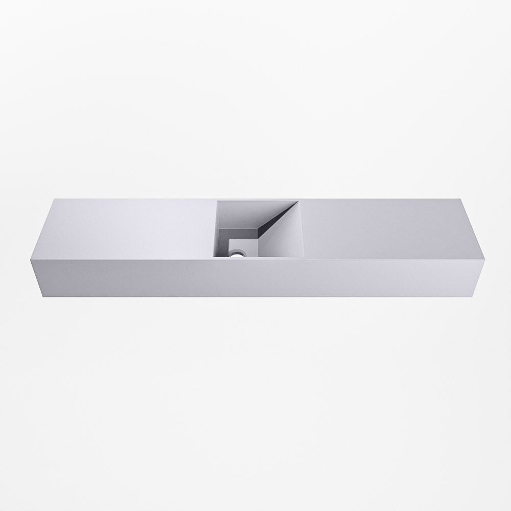 MONDIAZ TYNE 100cm fontein solid surface kleur Cale. Positie wastafel midden