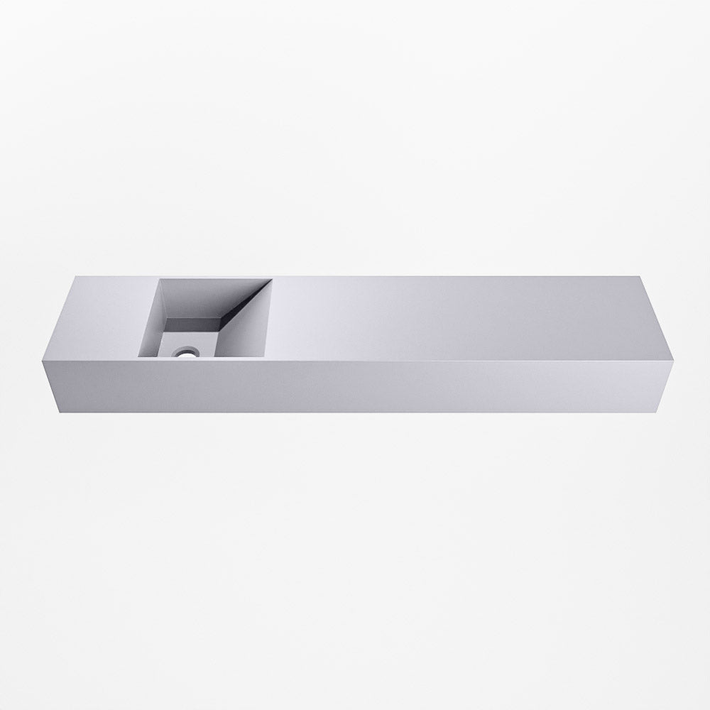 MONDIAZ TYNE 100cm fontein solid surface kleur Cale. Positie wastafel links