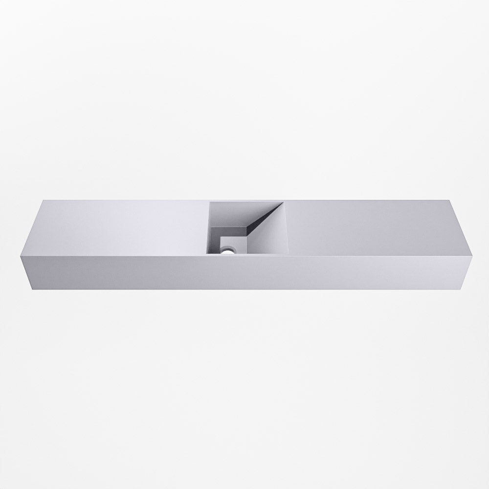 MONDIAZ TYNE 110cm fontein solid surface kleur Cale. Positie wastafel midden