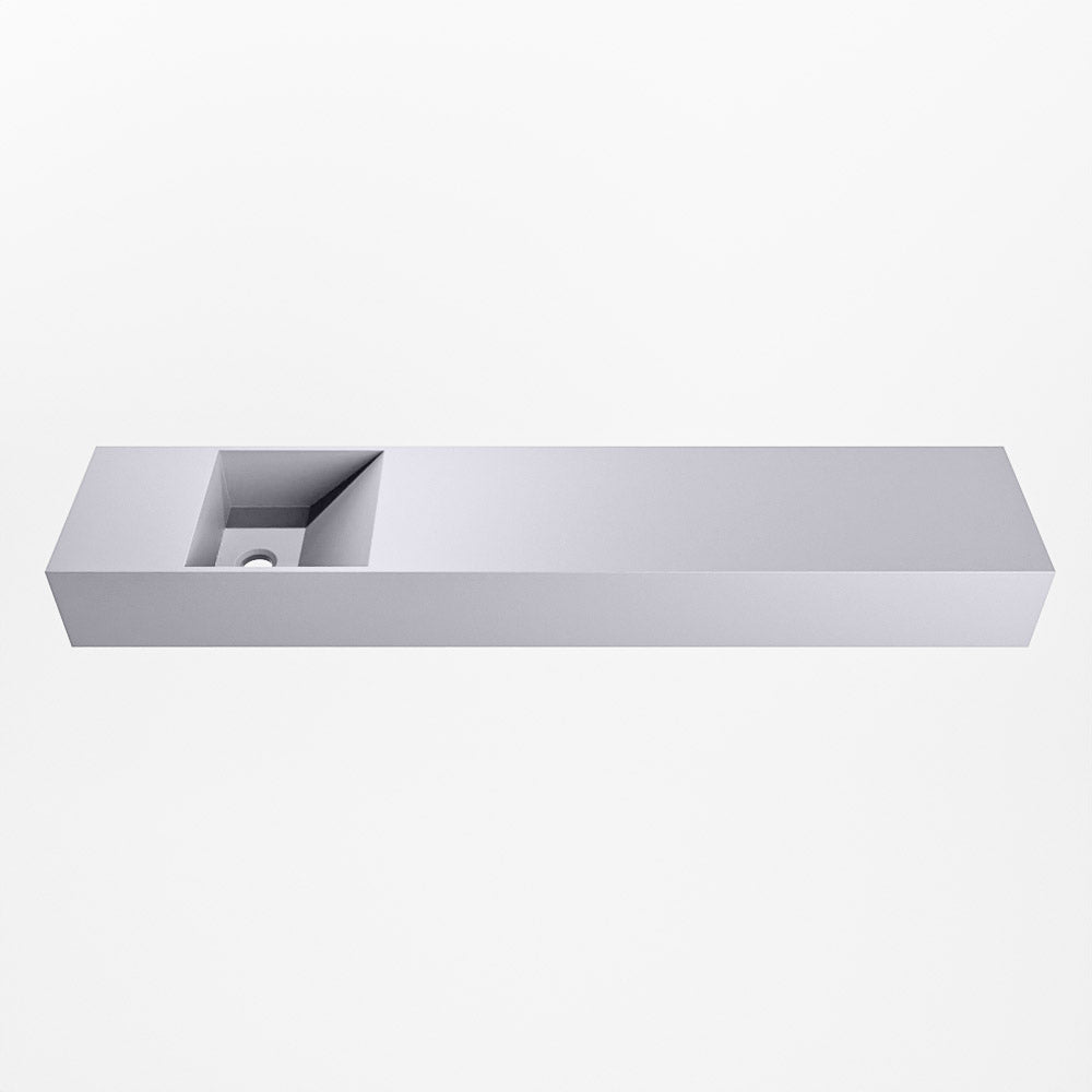 MONDIAZ TYNE 110cm fontein solid surface kleur Cale. Positie wastafel links