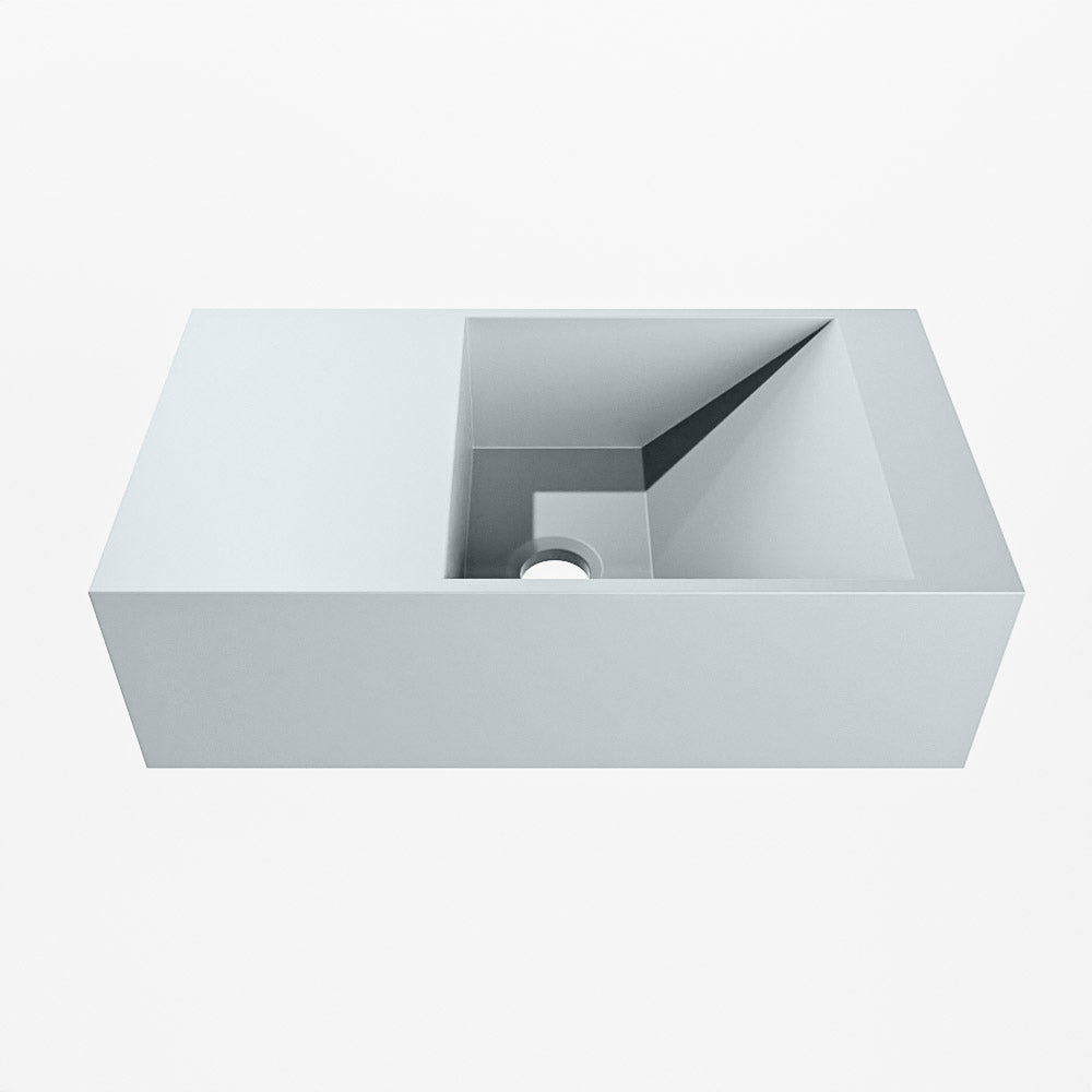MONDIAZ TYNE 40cm fontein solid surface kleur Clay. Positie wastafel links
