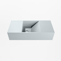 MONDIAZ TYNE 50cm fontein solid surface kleur Clay. Positie wastafel links