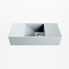 MONDIAZ TYNE 50cm fontein solid surface kleur Clay. Positie wastafel rechts