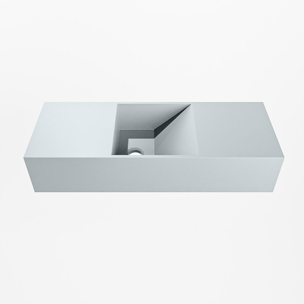 MONDIAZ TYNE 60cm fontein solid surface kleur Clay. Positie wastafel midden