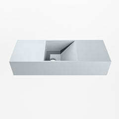 MONDIAZ TYNE 60cm fontein solid surface kleur Clay. Positie wastafel midden