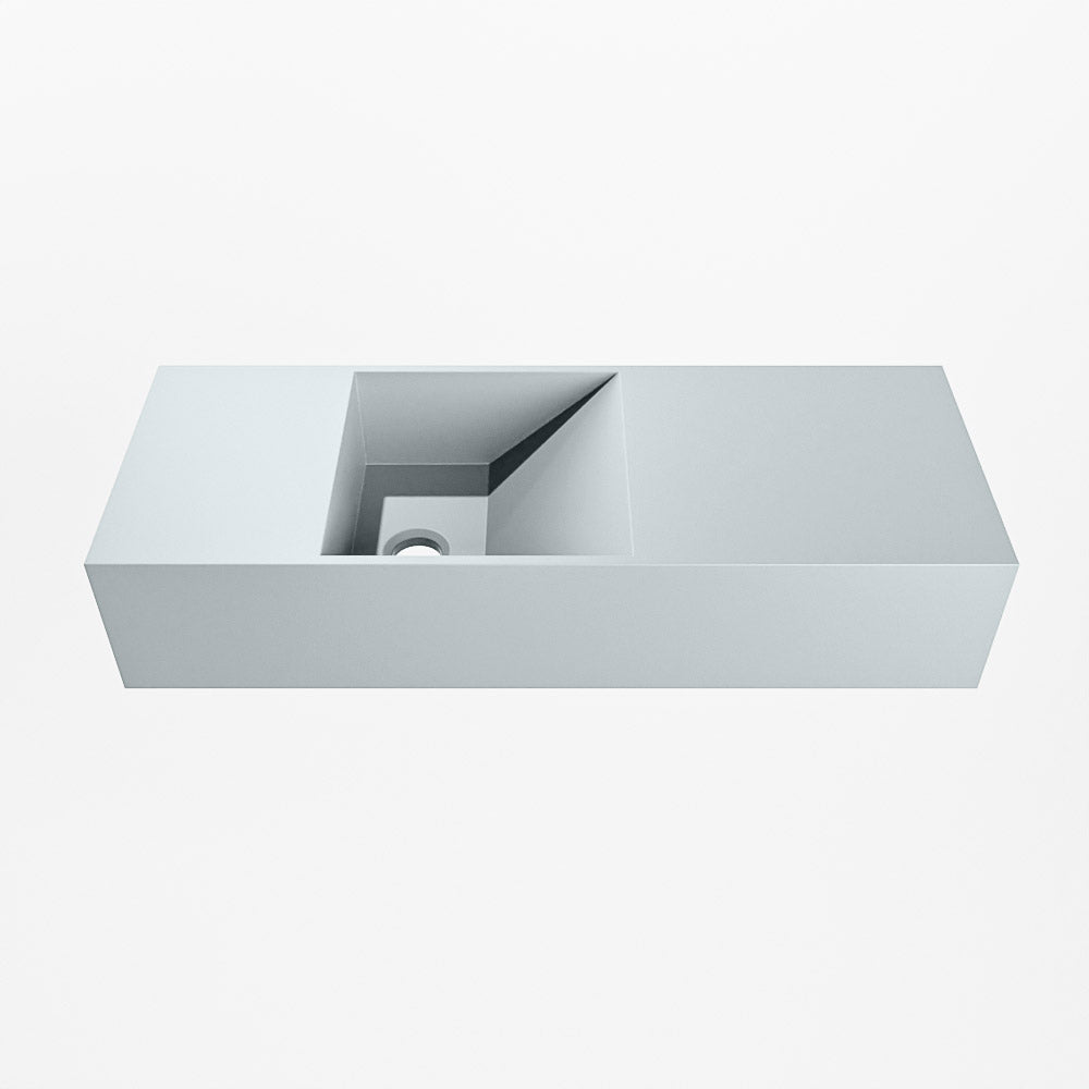 MONDIAZ TYNE 60cm fontein solid surface kleur Clay. Positie wastafel links