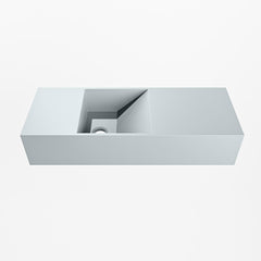 MONDIAZ TYNE 60cm fontein solid surface kleur Clay. Positie wastafel links