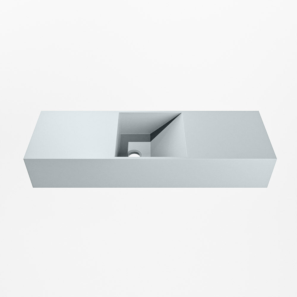 MONDIAZ TYNE 70cm fontein solid surface kleur Clay. Positie wastafel midden