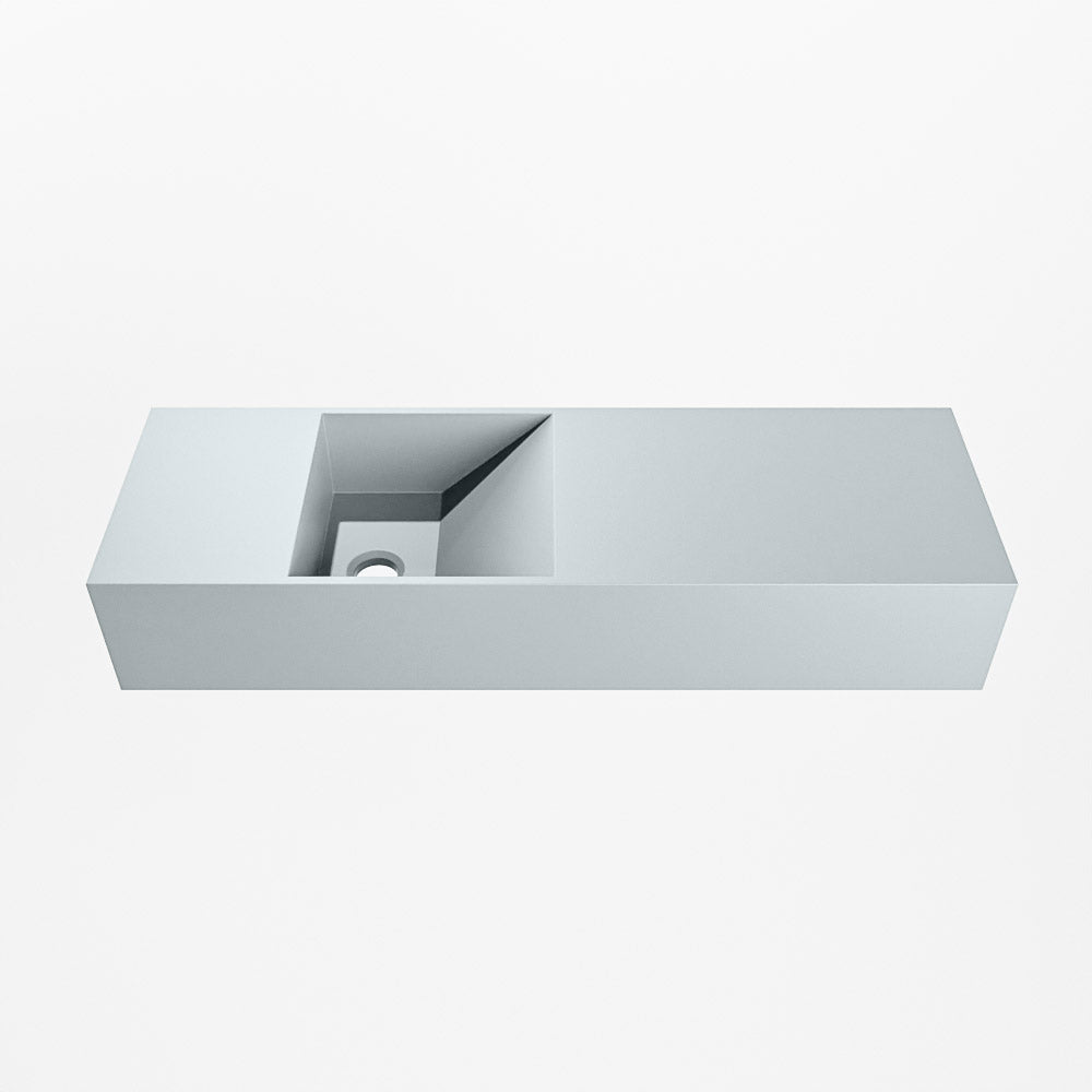 MONDIAZ TYNE 70cm fontein solid surface kleur Clay. Positie wastafel links