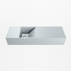 MONDIAZ TYNE 70cm fontein solid surface kleur Clay. Positie wastafel links