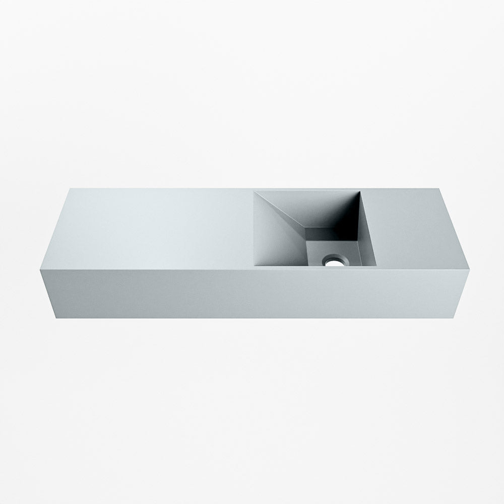 MONDIAZ TYNE 70cm fontein solid surface kleur Clay. Positie wastafel rechts