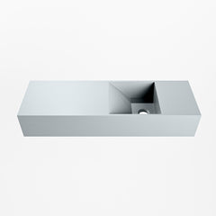 MONDIAZ TYNE 70cm fontein solid surface kleur Clay. Positie wastafel rechts