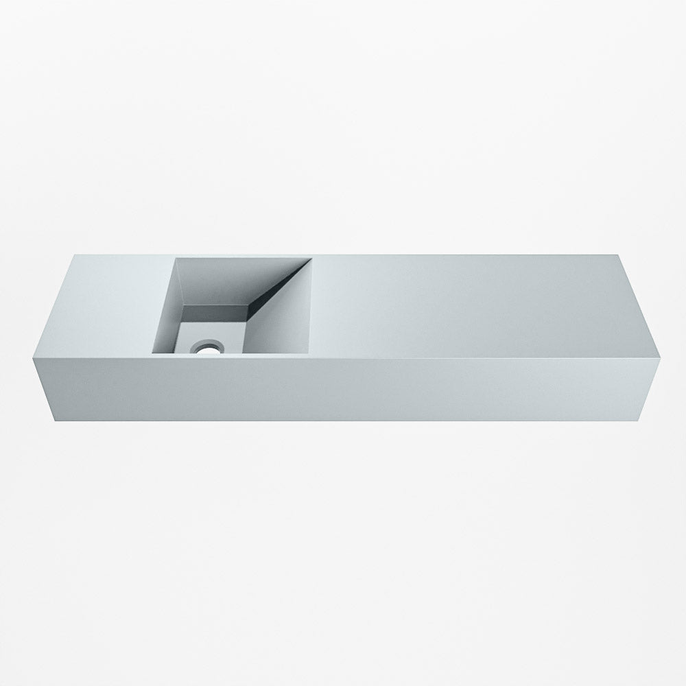 MONDIAZ TYNE 80cm fontein solid surface kleur Clay. Positie wastafel links