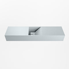 MONDIAZ TYNE 90cm fontein solid surface kleur Clay. Positie wastafel midden