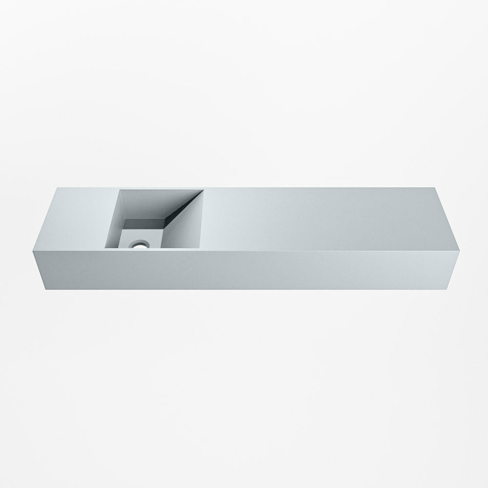 MONDIAZ TYNE 90cm fontein solid surface kleur Clay. Positie wastafel links
