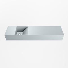 MONDIAZ TYNE 90cm fontein solid surface kleur Clay. Positie wastafel links